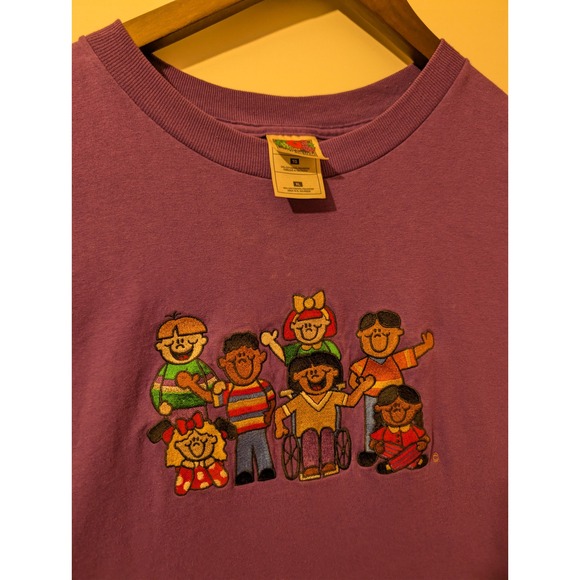 Fruit of the Loom Other - Fruit of the Loom T-Shirt Men XL Purple Embroidered Kids Vintage Style